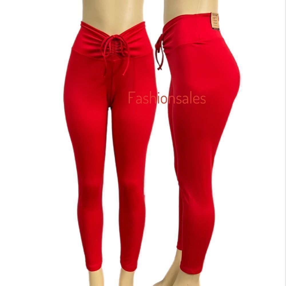 Victoria’s Secret Pink Active high Waist Full Length Ruched V leggings Red XXL